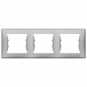 Schneider Sedna Ramka 3-krotna Aluminium Pozioma
