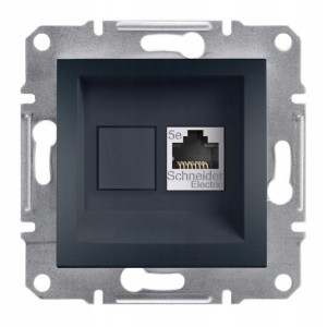 Schneider Asfora Gniazdo Rj45 Kat.5e, Utp Antracyt