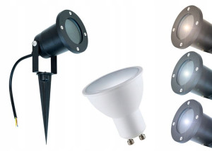 REFLEKTOR ogrodowy WBIJANY szpikulec GU10 + LED
