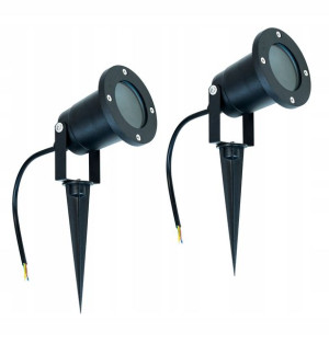 2x REFLEKTOR ogrodowy WBIJANY szpikulec GU10 czarny IP65