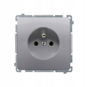 Gniazdo pojedyncze Z/U zaciski inox Simon Basic
