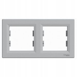 Schneider Asfora Ramka 2-krotna Aluminium