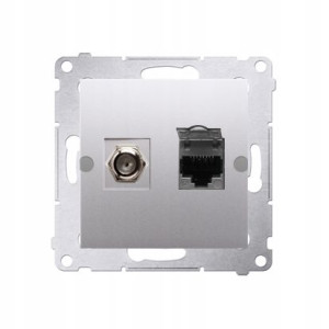 Simon 54 Gniazdo Antenowe Typu 'f' + Rj45 Kat.6