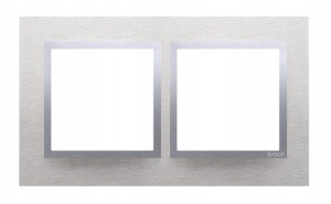 Simon 54 Premium Inox Klasyczny ramka 2-kro Nature