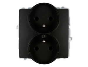 Karlik Deco Gniazdo Podwójne Czarne Z/u 12dgpr-2z