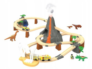 Kolejka Drewniana Park Dinozaurów Playtive 49 Elementów