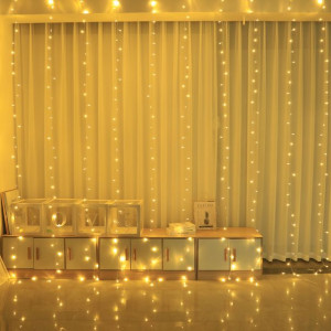 Kurtyna Świetlna 3x3 Girlanda Lampki Wiszące Ciepły 300led W1 Programator