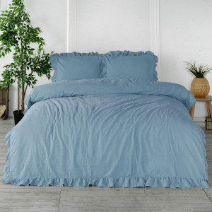 Pościel bawełniana BLUE 160x200(P) STONEWASHED