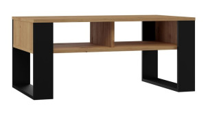 Stolik Kawowy Półki Ława Modern 2p Dąb Artisan Czerń