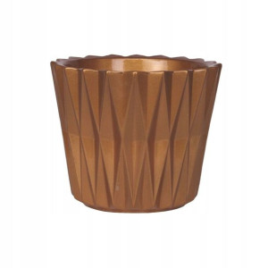 Osłonka doniczki ceramiczna Geometric 12.5 cm miedziana
