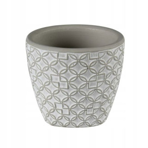 Osłonka doniczki ceramiczna Ebbe 7 cm wzór geometryczny