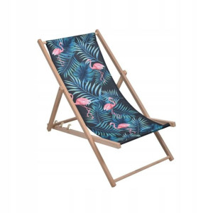 Leżak plażowy Flamingi drewniany