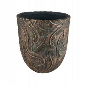 Donica ceramiczna w pióra śr.44,5 cm brązowa