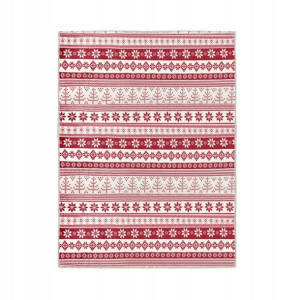 Pled Scandi Renifery czerwony 150 x 200 cm