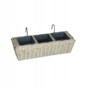 Skrzynka balkonowa 62x21 cm technorattanowa szara