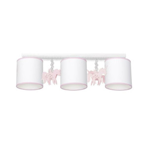 Lampa sufitowa Uni dziecięca biało-różowa 3 x E27 Milagro