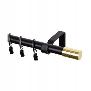 Karnisz Alto 200 cm pojedynczy czarno-złoty 19 mm