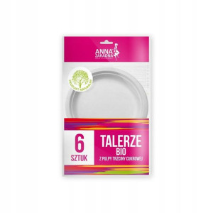 Talerze bio z pulpy trzciny cukrowej 6szt. Anna Zaradna