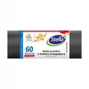 Worki na śmieci 60 l 10 szt. czarne Stella