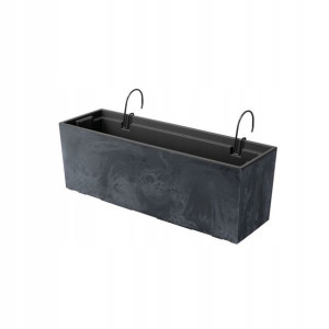 Skrzynka balkonowa wisząca Urbi 58x18x19,5 cm betonowa antracytowa