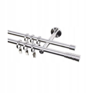 Karnisz Inox 200 cm podwójny stal nierdzewna 16 mm