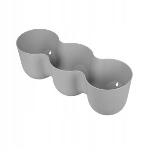 Osłonka doniczki Poppy Trio 43.5x14.5cm na ścianę szara