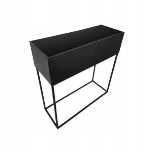 Kwietnik metalowy 46x17x48 cm skrzynka czarna loft