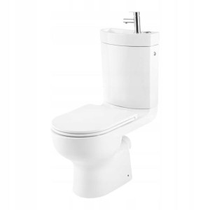 Kompakt WC GoodHome Cavally bezkołnierzowy 3/6 l z umywalką i deską wolnoop