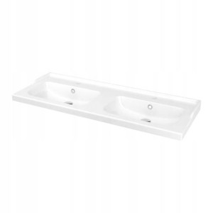 Umywalka ceramiczna GoodHome Lana 120 cm z syfonem