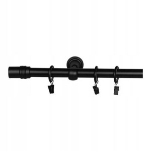 Karnisz pojedynczy Araxos 19 mm 200 cm cylinder czarny mat