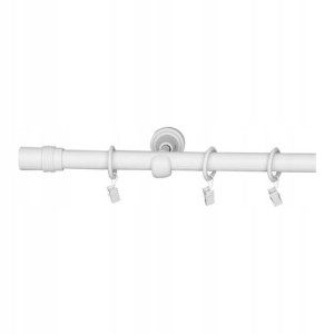 Karnisz pojedynczy Anafi 19 mm 200 cm cylinder biały mat