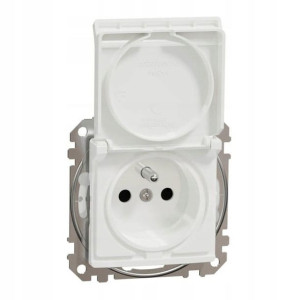 Gniazdo pojedyncze Schneider Electric Sedna Design&Elements IP44 białe