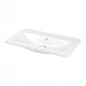 Umywalka ceramiczna GoodHome Nira 81 cm z syfonem