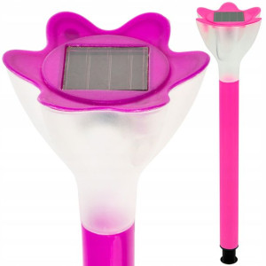Lampka Ogrodowa SOLARNA LED Flower KWIAT RÓŻOWA