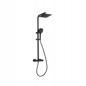 Kolumna prysznicowa z baterią Modern Black Termostat Liveno