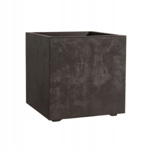Donica ze zbiornikiem Cubo 25x25 cm brązowa Deroma