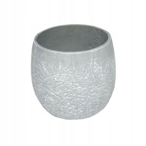 Donica ceramiczna śr.28 cm okrągła szara