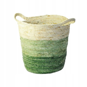 Osłonka doniczki kosz pleciony 33 cm boho zielony