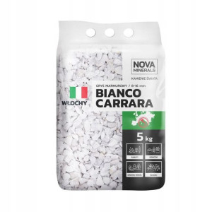 Grys Bianco Carrara 8-16mm 5kg biały Nova minerals
