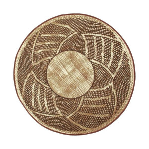 Dywan zewnętrzny okrągły Ethno brązowo-złoty śr. 80 cm