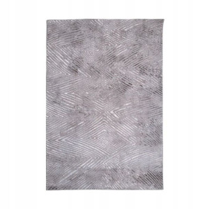 Dywan Flash geometryczny szaro-srebrny 160 x 230 cm
