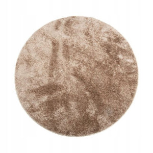 Dywan shaggy Shiny beżowy okrągły śr. 160 cm
