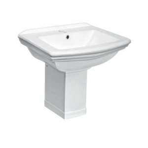 Umywalka ceramiczna z półpostumentem Kleopatra 14 60 x 47 Kerra