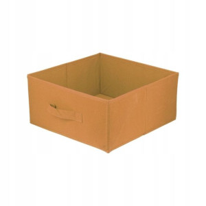 Pudełko tekstylne Spaceo Kub 31 x 31 x 15 cm jasnobrązowe
