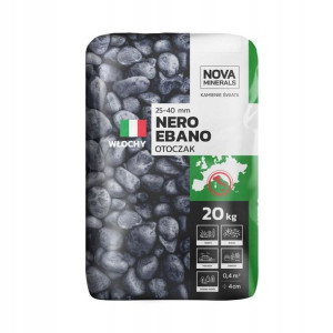 Otoczak NERO EBANO 20 kg 25 - 40 mm czarny NOVA MINERALS