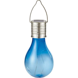 Lampa solarna LED ŻARÓWKA wisząca niebieska