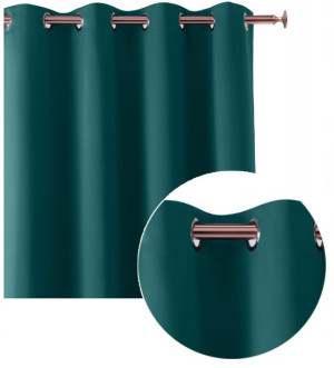 Zasłona Petrol 140x280 Przelotki Kółka