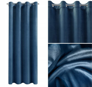 Zasłona Velvet Welur Welwet 140X250 Granatowa