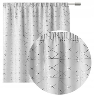 Zasłona GLAMMY Biała 140x250 Taśma Żabki