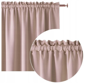 Zasłona Pudrowy róż 140x250 Taśma Żabki